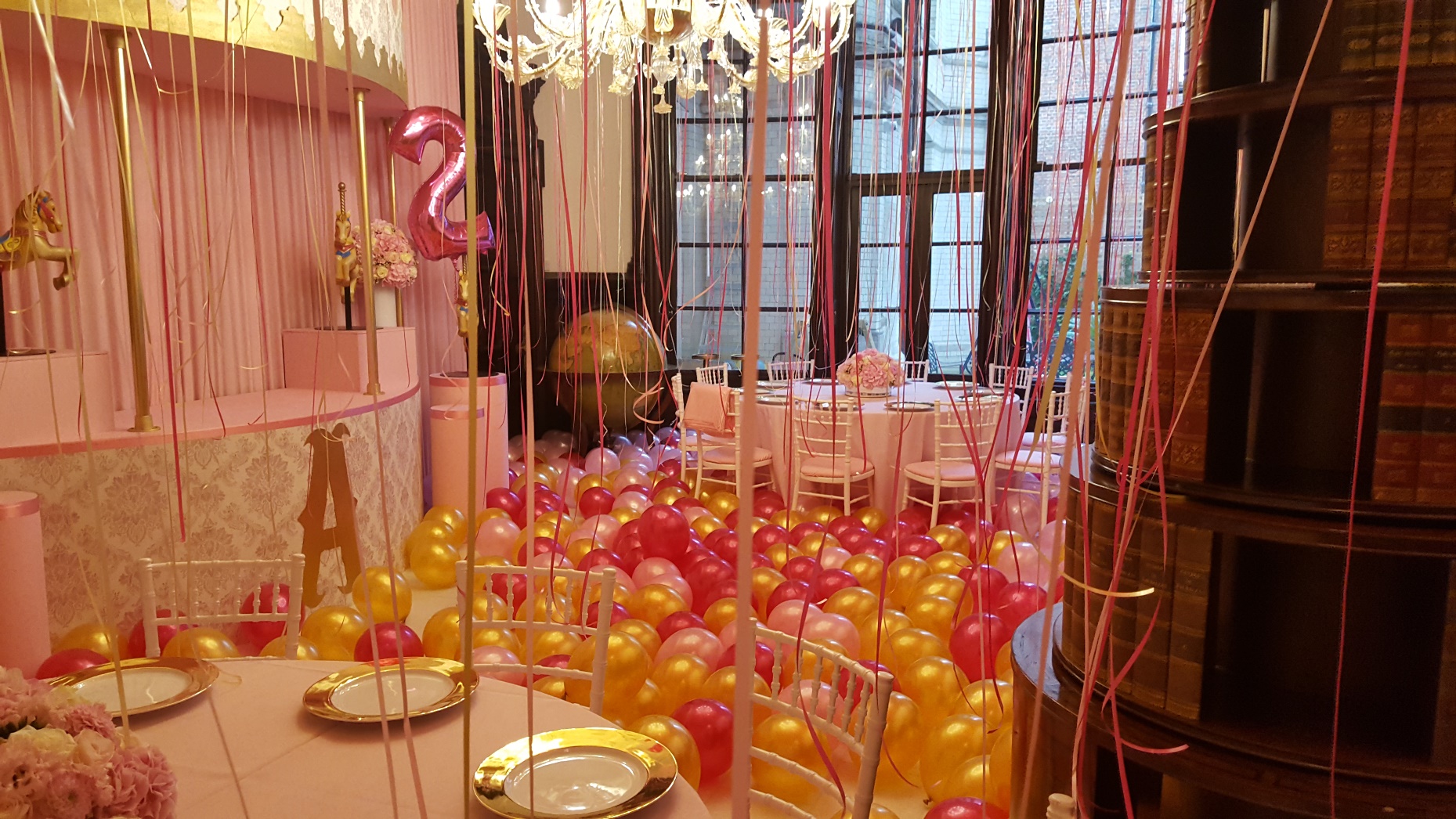 2nd Birthday Pink & Gold Party Room