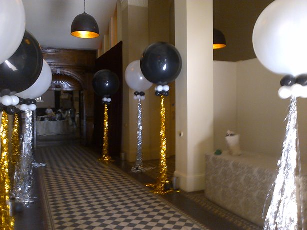 Black, Silver & Gold 3ft Balloon Decorations