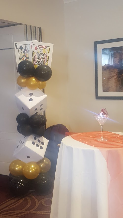 Card and Dice Column for a Casino Night